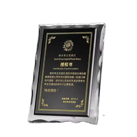 Plaque de récompense en verre cristal personnalisée pour entreprise, plaque d'autorité, plaque de licence en verre, trophée de marque en cristal, vente en gros