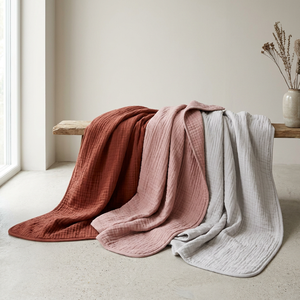 <span class=keywords><strong>Couverture</strong></span> <span class=keywords><strong>Magique</strong></span> Ultra-Douce en Coton Biologique Écologique Surdimensionnée 4 Couches Rafraîchissante Respirante Légère 200TC pour l'Été - Product Image 4