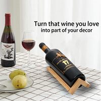Support de bouteille de vin en bambou personnalisé, présentoir de table, support à vin de comptoir, organisateur de bouteilles en bois pour table à manger