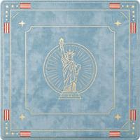 Tapis de Mahjong Rétro Style Américain Statue de la Liberté, Housse de Table Carrée Souple Pliable en Caoutchouc, Imprimé Déesse de la Liberté pour Jeu de Mahjong