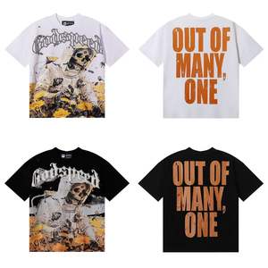 Nueva Camiseta GODSPEED de Manga Corta con Estampado de Calavera de Banda de Rock, Estilo Urbano Lavado, Unisex - Product Image 1