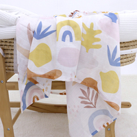 Selimut Bayi Muslin Ultra Lembut, Bernapas, Motif Bunga, Ramah Kulit, Ringan, untuk Bayi Baru Lahir