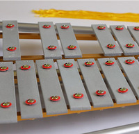 Glockenspiel Orff de Aluminio Plateado de 27 Tonos, Vibrafono en Caja para Educación Temprana en Jardín de Niños