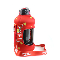 Bouteille d'eau portable de 2,2 L sans BPA, étanche et écologique pour le sport et la gym, avec manchon en silicone et poignée, personnalisable avec logo – Vente en gros
