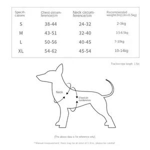 Pet Supplies Vest Style Pet Leash Cat Dog Chest Strap Breathable Reflective Dog Walking Chain