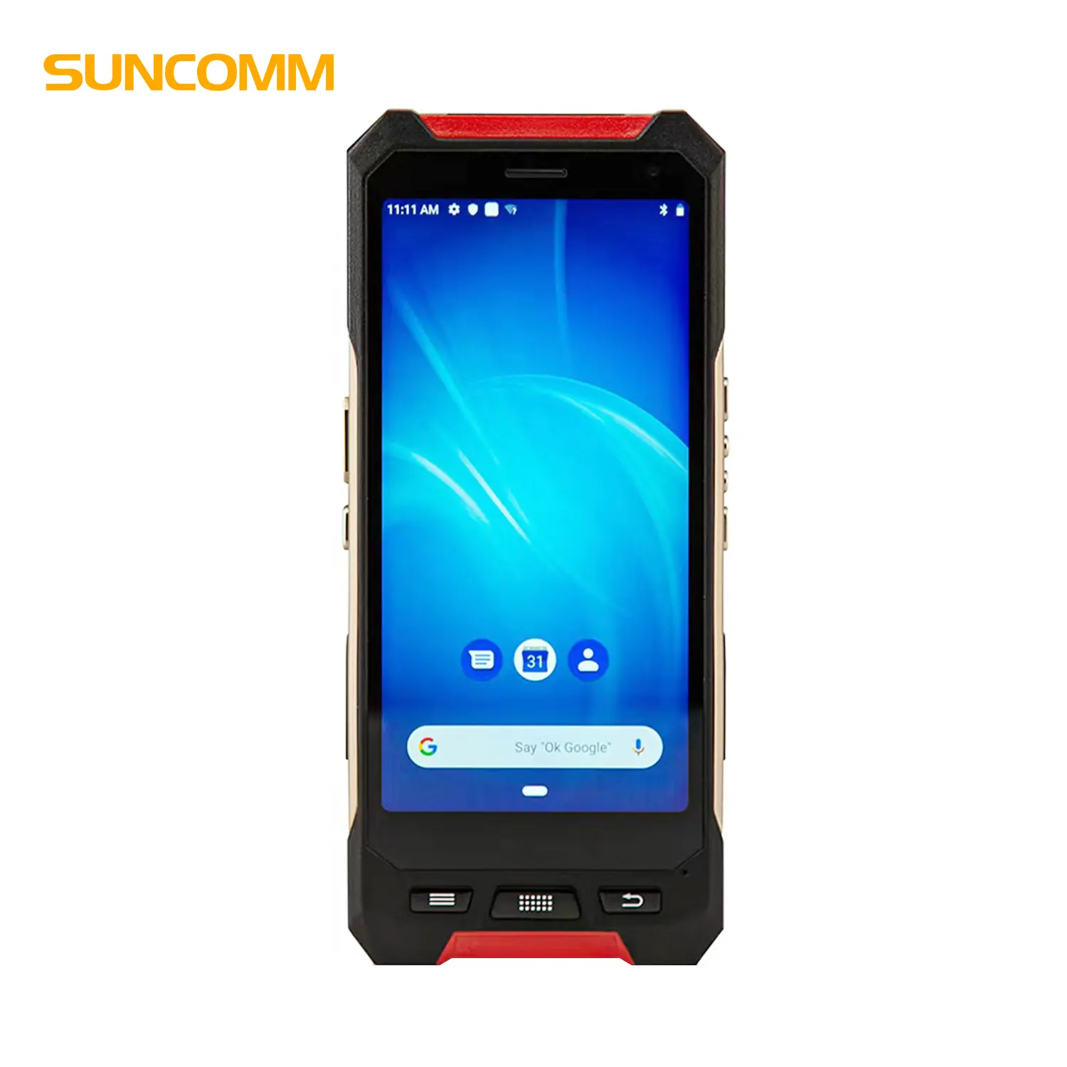 Suncomm R530c 4G 6.0 Inch Robuuste Telefoon 1d/2d Psam Lf/Hf/Uhf Rfid Nfc Achter 16mp 6000Mah Batterij Draadloze Barcodescanner