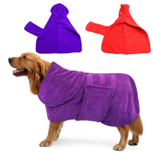 Dog <b>Bathrobe</b> Microfiber Super Absorbent Soft <b>Towel</b> For Pet Drying S M L XL Red Purple - Product Image 1