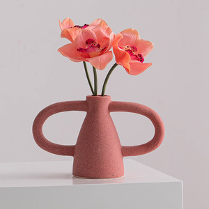 Vase en céramique minimaliste de style nordique, finition mate, pour salon, entrée, décoration de fleurs séchées ou fraîches - Product Image 2