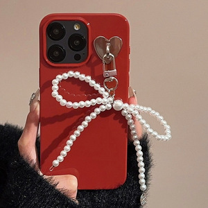 <span class=keywords><strong>Coque</strong></span> de téléphone en TPU style INS avec pendentif nœud perlé et étui magnétique pour <span class=keywords><strong>iPhone</strong></span> 17/15 Pro Max/11, style Princesse, Rouge Nouvel An - Product Image 6