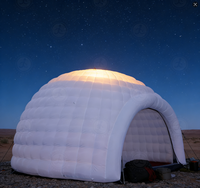 Tente igloo gonflable de haute qualité, éclairage LED portable, abri gonflable en forme de dôme, igloo gonflable pour le camping