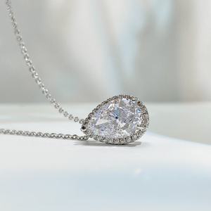 Collares de Joyería de Moda de Lujo, Collar con Colgante de Gota de Agua con Circonita Cúbica Chapada en Oro de 18K para Mujer - Product Image 2