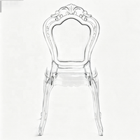 Chaise de mariage sans accoudoirs en acrylique transparent, style princesse