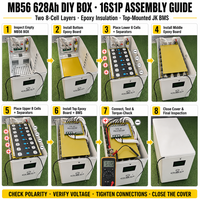QSO 51.2V Boîtier vide DIY MB56 pour batterie lithium LiFePO4 32Kwh 32 64 Kwh 64Kwh 16S 300A JK BMS MB 56 48V 560AH 628Ah