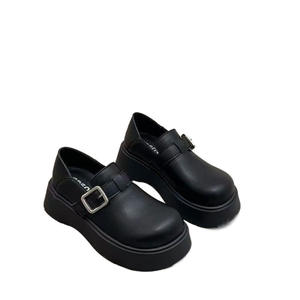 2025 primavera Retro Negro estilo británico zapatos planos de cuero pequeños para mujer zapatos individuales versátiles con fondo grueso nueva colección - Product Image 5
