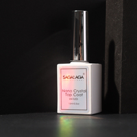 Top Coat Nano Cristal pour Vernis à Ongles Effet Gel Haute Brillance Sans Lampe UV Requise Brillance Longue Durée avec Finition Séchage Rapide