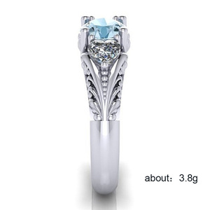 Anello di Moda con Pietra Blu, Design Minimalista ed Elegante, Gioiello da Donna per Uso Quotidiano, Anello Statement - Product Image 3