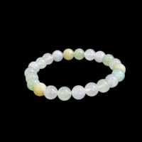 Bracelet en jadéite birmane naturelle de qualité A, perles rondes, bracelet en jadéite de haute qualité pour femmes, jadéite birmane (avec NGTC)