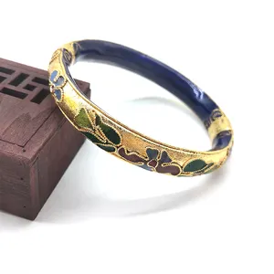 Custom cloisonne stainless steel enamel bracelet wholesale bracelet plated gold bangle