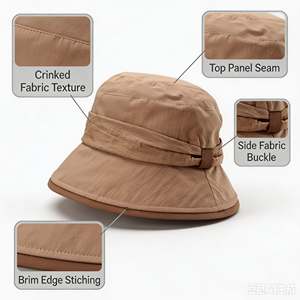 Chapeau de soleil pour chimiothérapie pour femmes UPF 50+ respirant en PU à rayures pour l'extérieur, chapeau d'été chic de Seattle, <span class=keywords><strong>écharpe</strong></span>s taupe et plus encore - Product Image 3