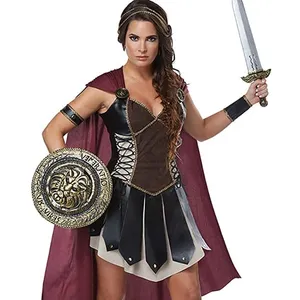 Disfraz de Halloween del <span class=keywords><strong>Carnaval</strong></span> de <span class=keywords><strong>Amazon</strong></span>, Cosplay de Guerrero espartano de la antigua griega romana, color negro y azul - Product Image 1