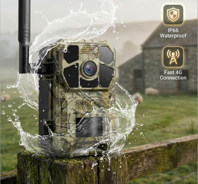 Factory Direct Sale 4G WiFi Hunting Camera, Battery Powered, Comes with Solar Panel, Suitable for Ranch and Outdoor Use.