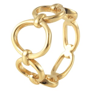 yunnique Geometric <b>Gold</b> <b>Ring</b> Women's Fashion Party Jewelry Stainless Steel Exaggerated Design Large Size Accessory - Product Image 5