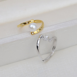 Bague ouverte en argent S925 Wenchi pour femme, réglable, avec plateau vide pour perles, modèle 16851, taille 45 - Product Image 2