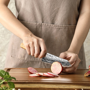 <span class=keywords><strong>Couteau</strong></span> <span class=keywords><strong>Santoku</strong></span> XINZUO en acier Damas de 5 pouces, lame tranchante, manche en bois d'olivier, <span class=keywords><strong>couteau</strong></span> de cuisine polyvalent pour chef, découpe de viande et légumes - Product Image 5