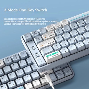 Clavier mécanique sans fil Bluetooth triple mode, connexion filaire à axe soudé, pour utilisation au bureau, dans les jeux électroniques et sur ordinateur - Product Image 2