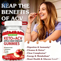 Gummies véganes OEM au vinaigre de cidre de pomme pour un ventre plat, complément alimentaire amincissant à base de plantes, brûleur de graisse, Keto ACV