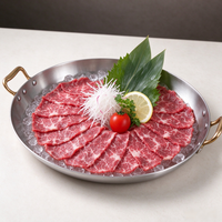 Assiette à steak en acier inoxydable tri-couches poli miroir, plateau de service ovale à double poignée, ustensiles de cuisine pour restaurant