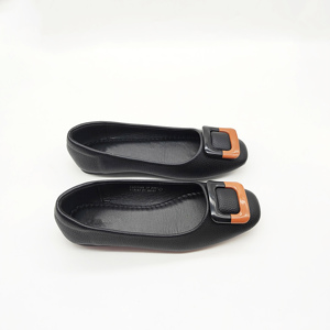 Scarpe basse pieghevoli da donna <span class=keywords><strong>con</strong></span> fibbia quadrata nera, comode <span class=keywords><strong>ballerine</strong></span> casual. - Product Image 4