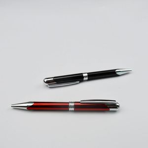 Slim Anodized Aluminum Twist Metal <b>Ballpoint</b> <b>Pen</b> With Spiral Silver Decor Ring Rotating Executive Signature <b>Pen</b> - Product Image 3
