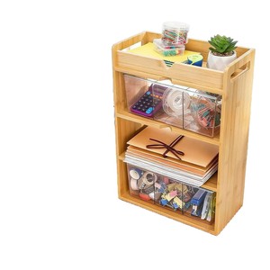 Estante de almacenamiento de bolsitas de té de madera, 4 capas, estante compartimentado transparente, organizador de escritorio para almacenamiento de té, café en polvo - Product Image 5