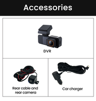 Caméra embarquée Wi-Fi pour voiture 4k +1080p, double objectif, enregistrement, capteur G, enregistrement en boucle, moniteur de stationnement, compatible carte Max 256g, mini enregistreur vidéo de voiture