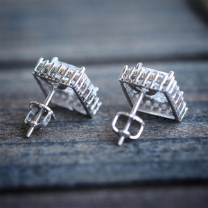 Orecchini a perno quadrati versatili per donna, eleganti e scintillanti, gioielli alla moda per le orecchie - Product Image 4