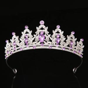 Diamant Accessoire Femme Diadèmes En Gros Alliage Coloré Coronas Decorativas De Étincelant Filles Couronne De <span class=keywords><strong>Luxe</strong></span> Cristal Diadème - Product Image 5