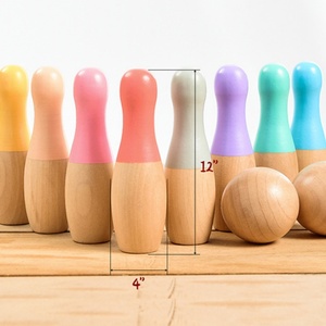 10 PCS Miniature Wooden Large <strong>Bowling</strong> Pins Unfinished Throwing Game Set for <strong>Kids</strong> Alley Outdoor <strong>Tools</strong> - Product Image 2