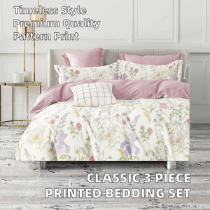 Offre Spéciale – Parure de Lit 3 Pièces Moderne à Rayures Géométriques/Fleurs, 200 Fils, Imprimée par Sublimation, Haute Qualité, pour Hôtels et Hôpitaux - Product Image 2