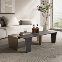 Ensemble de tables basses en bois laqué cuivre forgé, style italien moderne et minimaliste, écologique et facile à nettoyer, pour salon