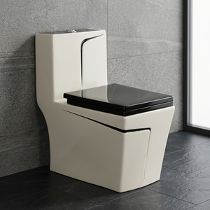 WC monobloc décoratif moderne à double chasse en céramique, à poser au sol, avec siphon en P pour salle de bain, hôtel, villa - Product Image 4