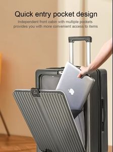 Prix bon marché d'usine Designer de luxe voyageant Carry on Front <span class=keywords><strong>Valise</strong></span> ouverte avec <span class=keywords><strong>porte</strong></span>-gobelet et USB - Product Image 2