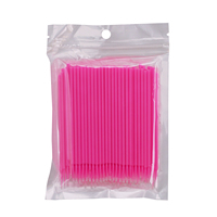 Micro-brosses jetables pour extensions de cils, micro-applicateurs roses en gros, écouvillons de nettoyage pour tatouages et maquillage, marque privée