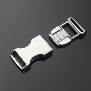 Side Release Buckle Alloy Silver Black Durable For Bags <b>Webbing</b> Fasteners - Product Image 2