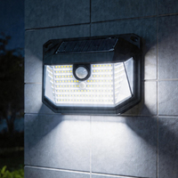 Lampes solaires murales d'extérieur, lampe de sécurité LED à détecteur de mouvement PIR, panneau solaire étanche, lumière du crépuscule à l'aube pour patio, garage, véranda