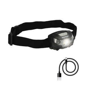 Lampada Frontale LED Ricaricabile USB al Litio. 3 modalità di illuminazione. - Product Image 1