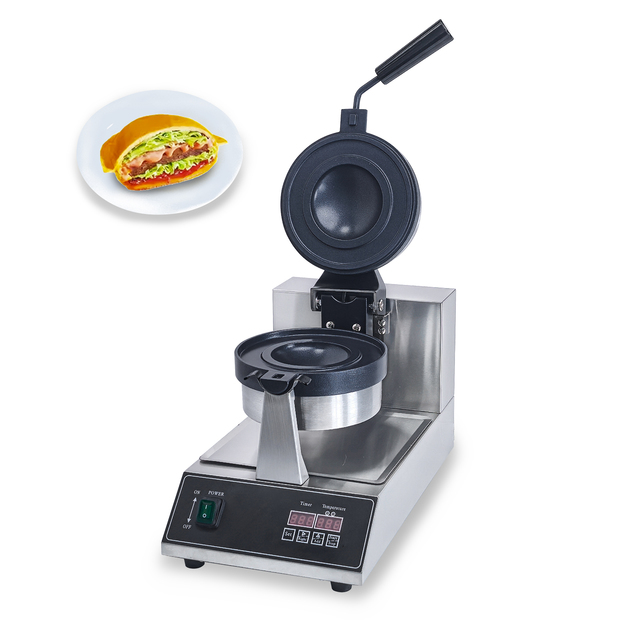 Commercial Non-Stick Stainless Steel Panini Press Burger Fill Ice Cream Belgian Thick Waffle Maker Sandwich Electric Heating for