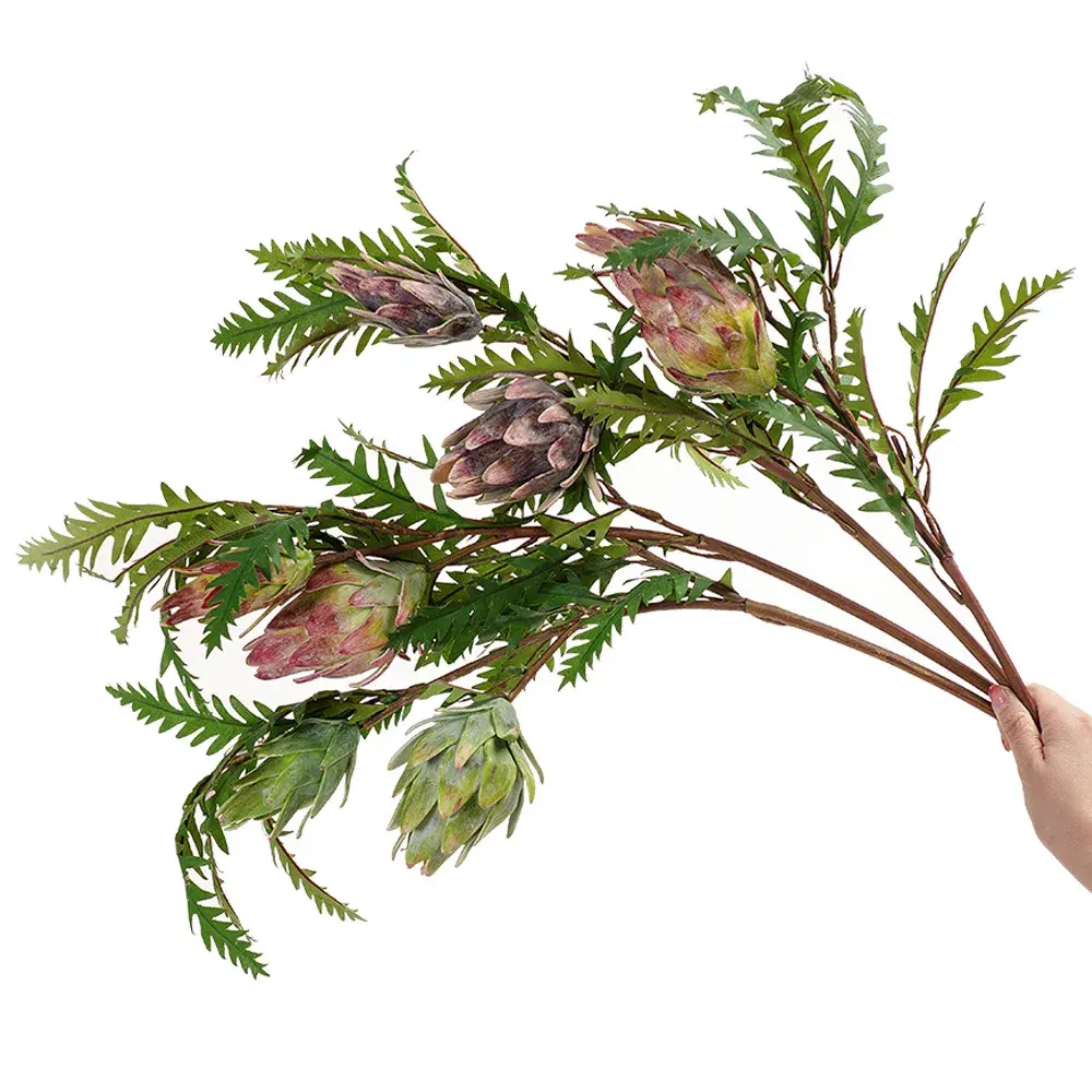 2024 nouveau artichaut artificiel à double tête fruits en plastique plante succulente bouquet de mariage décoration de table salle d'exposition