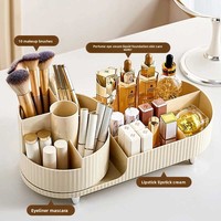 Boîte de rangement rotative pour maquillage, boîte de rangement pour produits de soin de la peau, support rotatif à 360 degrés pour pinceaux de maquillage, boîte de rangement pour rouge à lèvres