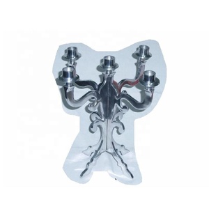 Candelabros de aluminio pulidos con espejo personalizables para el hogar y la fiesta, candelabros de Metal navideños, linternas y tarros - Product Image 2